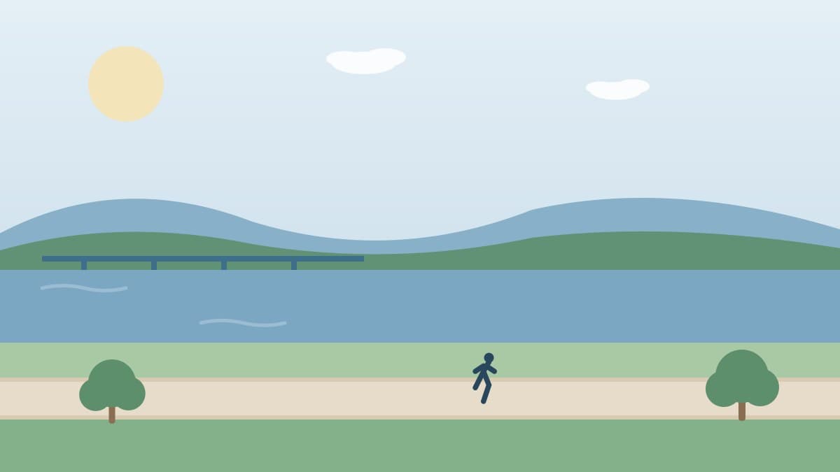 Sagami River Embankment running course