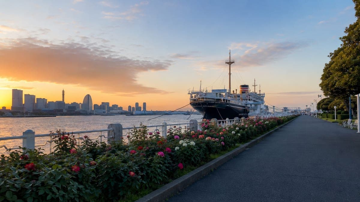 Yamashita Park Harbor Course running course in Naka-ku, Yokohama, Kanagawa